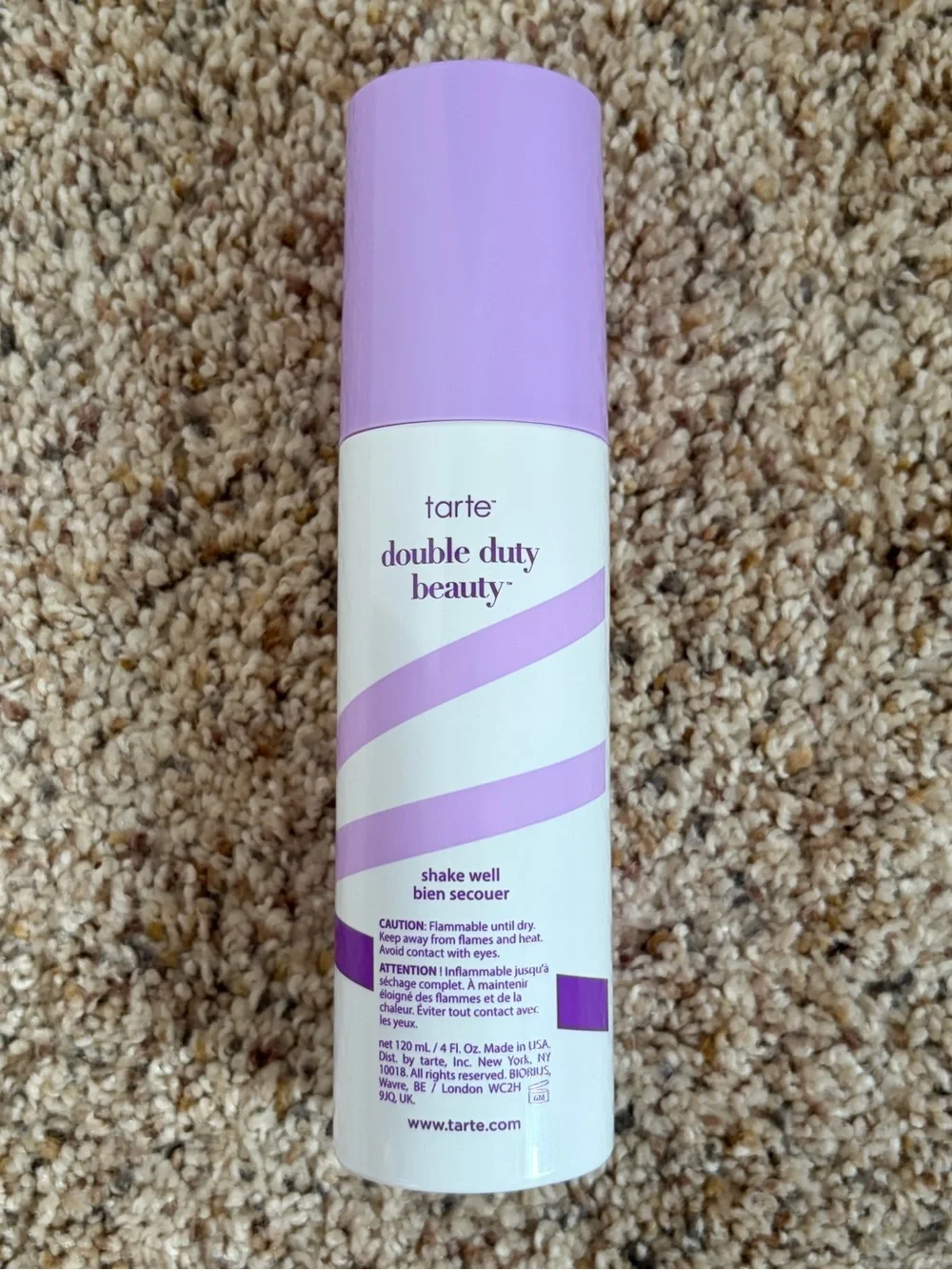 Full Size tarte Shape Tape Stay Spray 16-Hour Setting Spray Lavender White